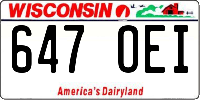 WI license plate 647OEI