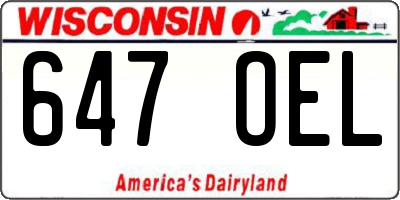 WI license plate 647OEL