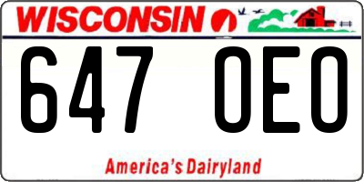 WI license plate 647OEO