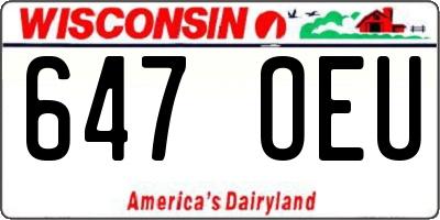 WI license plate 647OEU