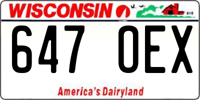 WI license plate 647OEX