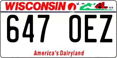 WI license plate 647OEZ