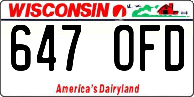 WI license plate 647OFD