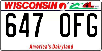 WI license plate 647OFG
