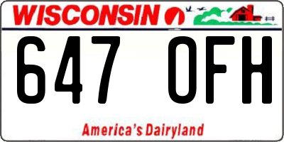 WI license plate 647OFH