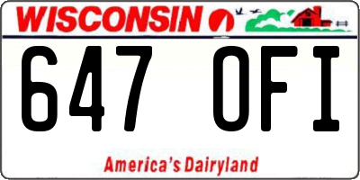 WI license plate 647OFI