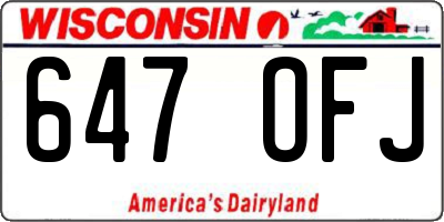 WI license plate 647OFJ