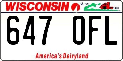 WI license plate 647OFL