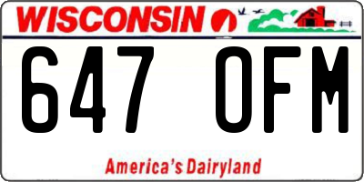 WI license plate 647OFM