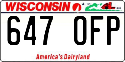 WI license plate 647OFP