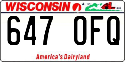 WI license plate 647OFQ