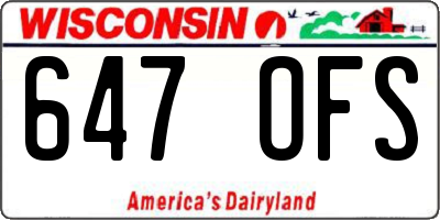 WI license plate 647OFS