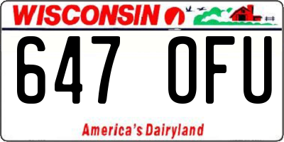 WI license plate 647OFU