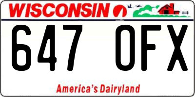 WI license plate 647OFX