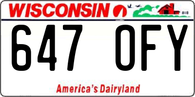 WI license plate 647OFY