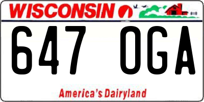 WI license plate 647OGA