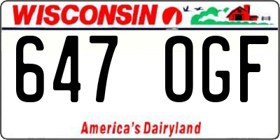 WI license plate 647OGF