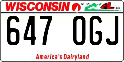 WI license plate 647OGJ