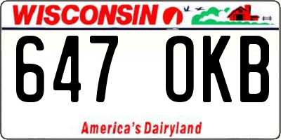 WI license plate 647OKB