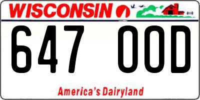 WI license plate 647OOD