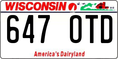 WI license plate 647OTD