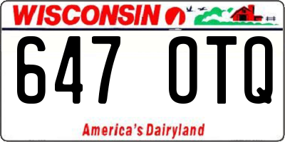 WI license plate 647OTQ
