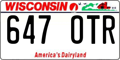 WI license plate 647OTR