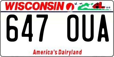 WI license plate 647OUA