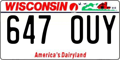 WI license plate 647OUY