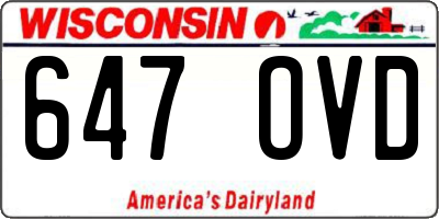 WI license plate 647OVD