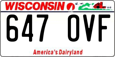 WI license plate 647OVF