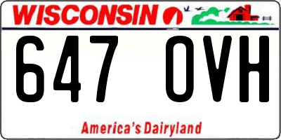 WI license plate 647OVH