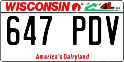 WI license plate 647PDV