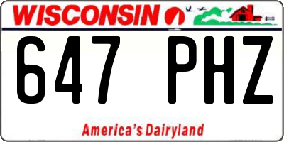 WI license plate 647PHZ