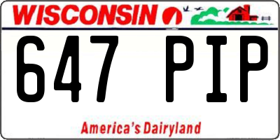 WI license plate 647PIP