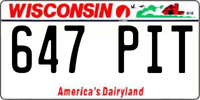 WI license plate 647PIT