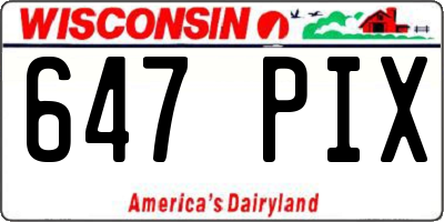 WI license plate 647PIX