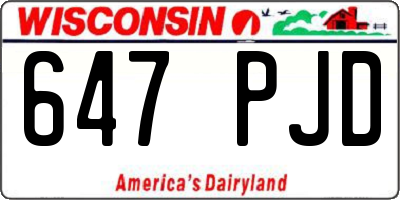WI license plate 647PJD