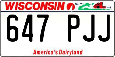 WI license plate 647PJJ