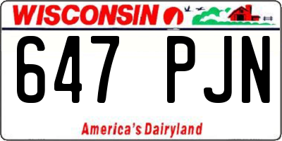 WI license plate 647PJN