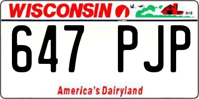 WI license plate 647PJP