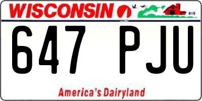 WI license plate 647PJU