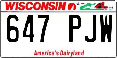 WI license plate 647PJW