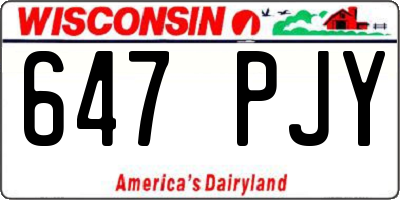 WI license plate 647PJY