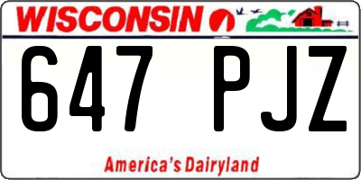 WI license plate 647PJZ
