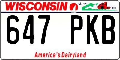 WI license plate 647PKB