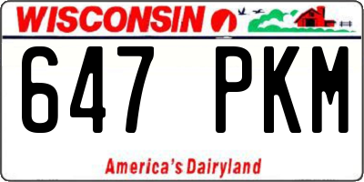 WI license plate 647PKM