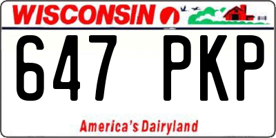 WI license plate 647PKP