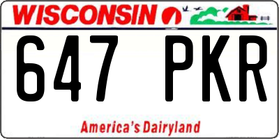WI license plate 647PKR