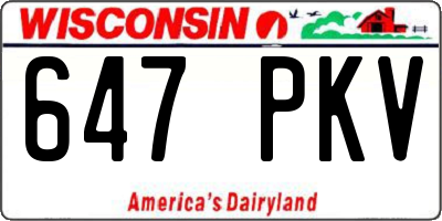 WI license plate 647PKV
